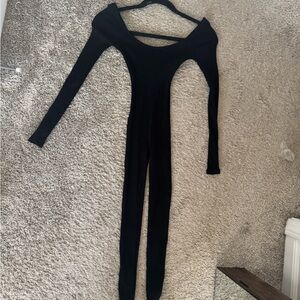 Fashion Nova Black Ribbed Bodysuit